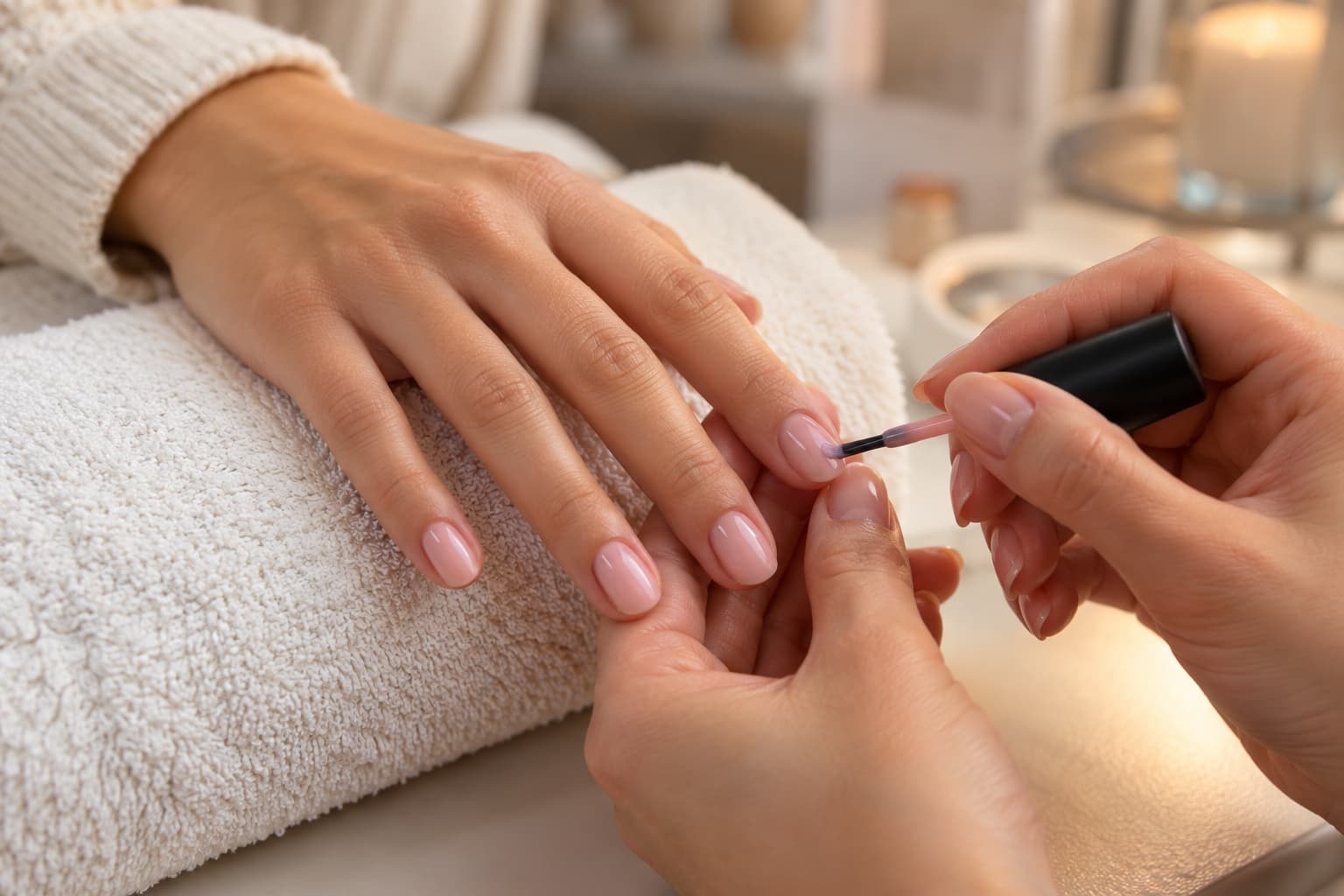 Manicure — Every image on this website is AI-generated for this demo. These are fictional scenes, not photos of a real salon or its work.