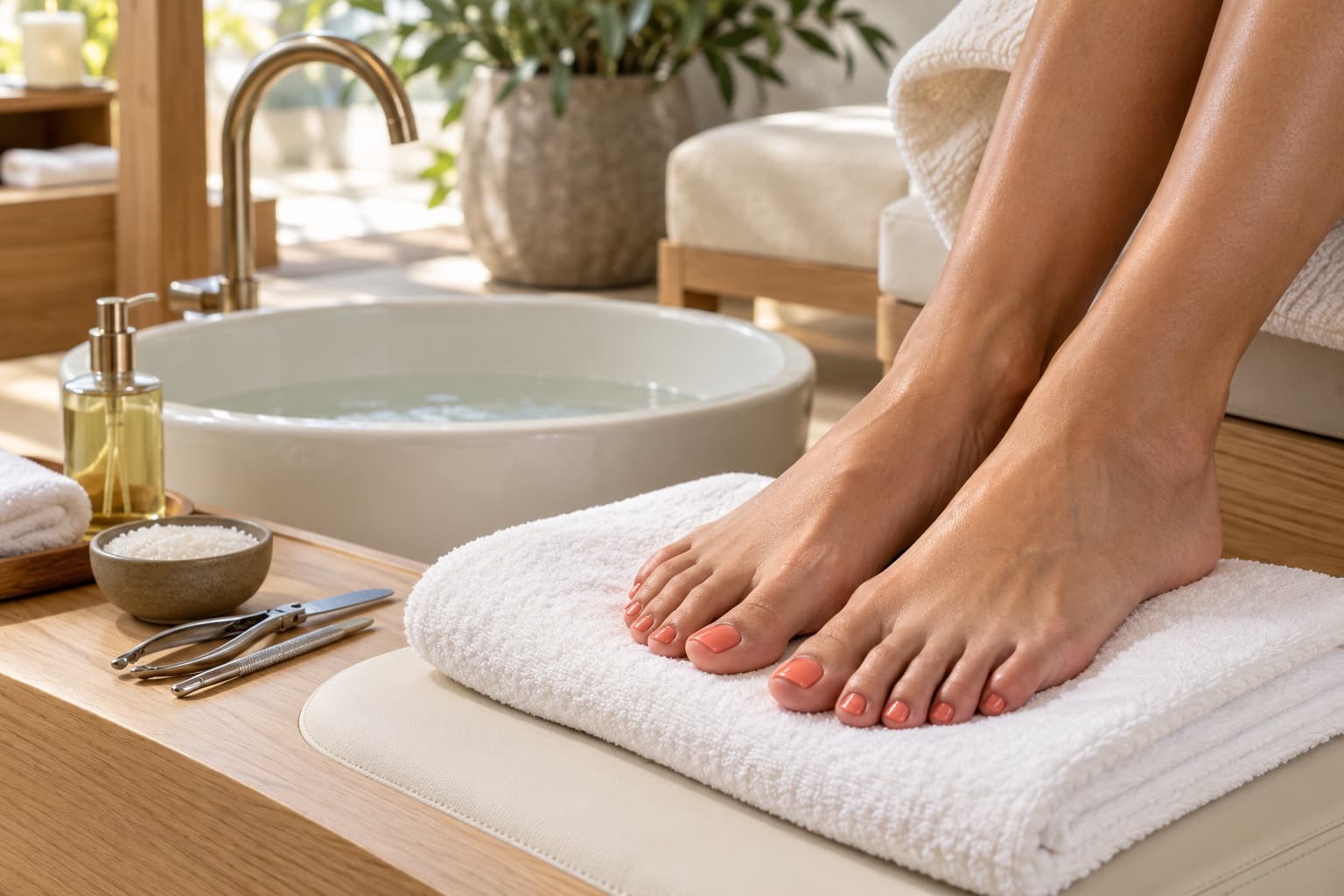 Pedicure — Every image on this website is AI-generated for this demo. These are fictional scenes, not photos of a real salon or its work.